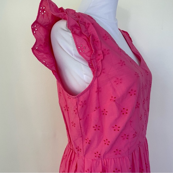 J.Crew Factory Cotton Eyelet Midi Dress In Tropical Azalea Pink
Size 8 - Picture 6 of 12
